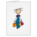 Out Shopping Stick Figure Card