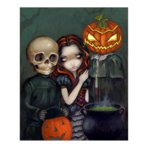 Out Trick or Treating halloween Art Print