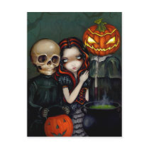 "Out Trick-or-Treating" Postcard by strangeling "Out Trick-or-Treating" Postcard