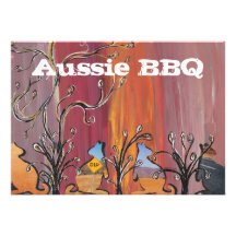 Outback Kangaroos  Aussie BBQ Invitations