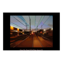 Outbound Train Descends The Bee Bridge-Sacramento  posters