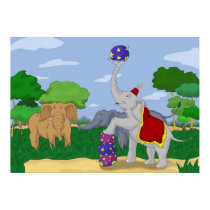 Outcast Circus Elephant Cartoon Poster Print by anwarart Outcast Circus Elephant Cartoon Poster Print
