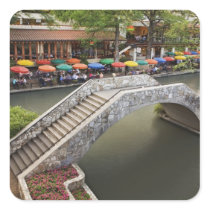 Outdoor cafe along River Walk and bridge over 2 Stickers