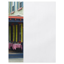 Outdoor Cafe With Checkered Tablecloths Full Color Flyer