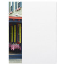 Outdoor Cafe With Checkered Tablecloths Personalized Letterhead