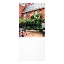 Outdoor Cafe With Hydrangea Personalized Rack Card