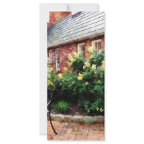 Outdoor Cafe With Hydrangea Customized Rack Card