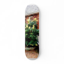 Outdoor Cafe With Hydrangea Skateboard Decks