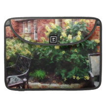 Outdoor Cafe With Hydrangea Sleeve For MacBook Pro