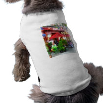Outdoor Cafe With Red Umbrellas pet clothing