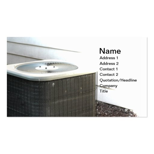 outdoor central air conditioner unit business card templates (front side)