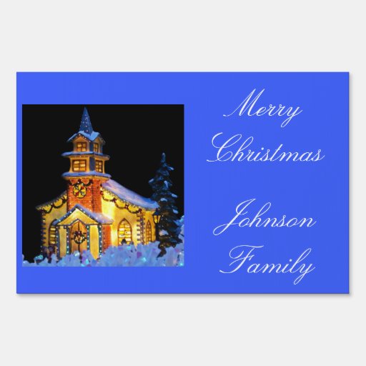 Outdoor Christmas Signs With Christmas Church | Zazzle