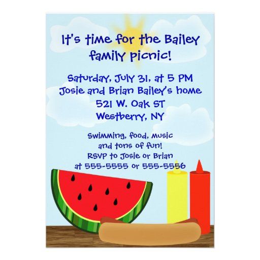 Outdoor Cookout Invitation - Two Sided