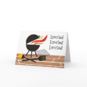 outdoor deck charcoal BBQ grilling invitations cards