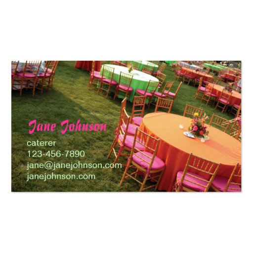 outdoor party tables business cards