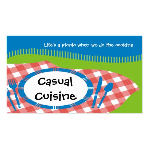 outdoor picnic table setting catering business ... business card