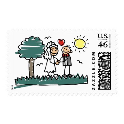 Outdoor Wedding Outside Nature Green Wedding Stamps by TheBridalShop