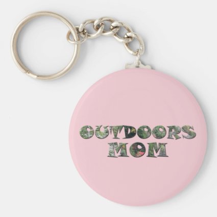 Outdoors Mom in real Camo Key Chain