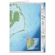 Outer Banks Map Greeting Cards