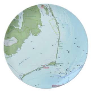 Outer Banks Map Party Plates