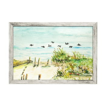 Outer Banks Sand Dunes and Seagulls Wrapped Canvas Canvas Prints