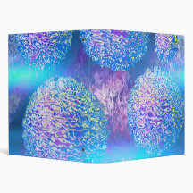 Outer Flow III  Abstract Fractal Cyan Azure Galaxy Binder