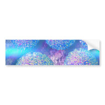 Outer Flow III  Abstract Fractal Cyan Azure Galaxy Bumper Sticker