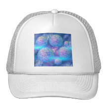 Outer Flow III  Abstract Fractal Cyan Azure Galaxy Hat