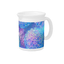 Outer Flow III  Abstract Fractal Cyan Azure Galaxy pitchers
