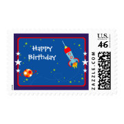 Outer Space 1 Birthday Postage stamp