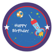 Outer Space 1 Birthday Stickers sticker