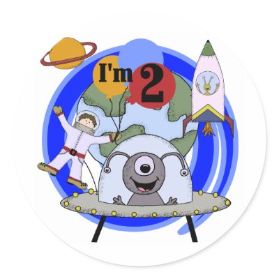 Outer Space 2nd Birthday T-shirts and Gifts Sticker