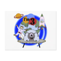 Outer Space 3rd Birthday Tshirts and Gifts Postcards