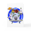 Outer Space 5th Birthday Tshirts and Gifts cards