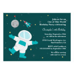 Outer space astronaut birthday party invitation invitations