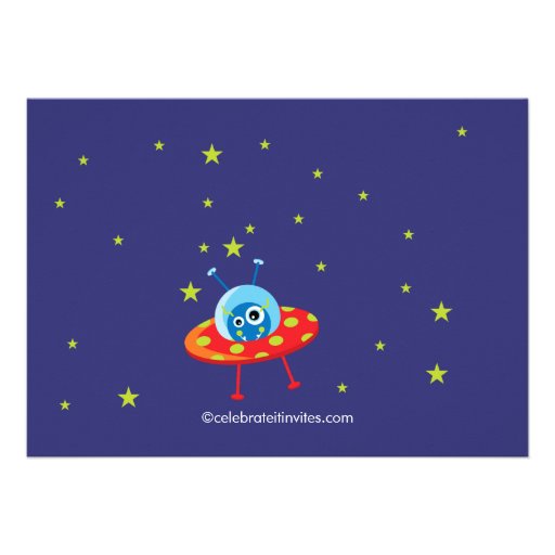 Outer Space Kids Birthday Party Invitation