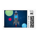 Outer Space Rocket Ship stamps