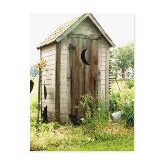 outhouse postcard postcard