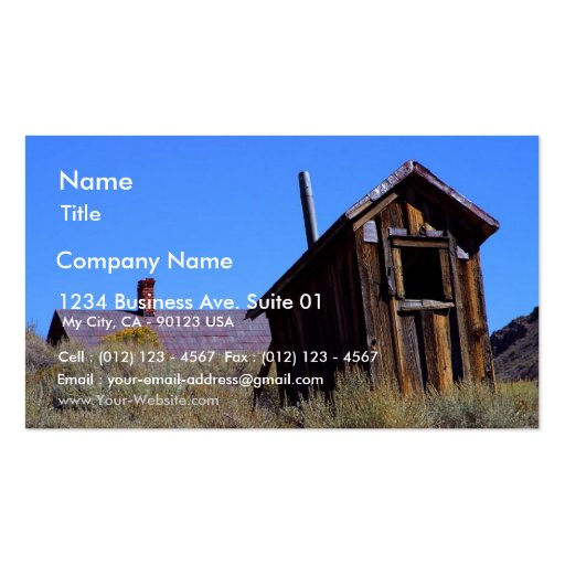 Outhouses Bodie Business Card (front side)