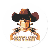 Outlaw Skull stickers by EvilSkull Outlaw Skull stickers