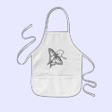 outline art - butterfly and flower color in aprons