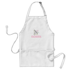 Outline art, butterfly flower, color in name apron apron