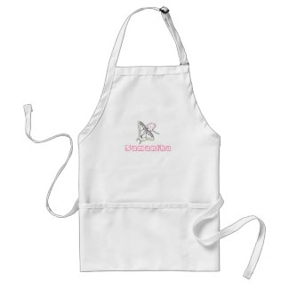 Outline art, butterfly flower, Custom name apron apron