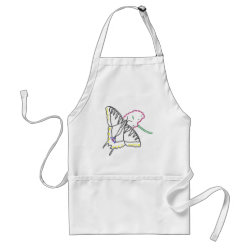 outline art - color in butterfly and flower aprons apron