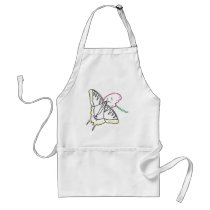 outline art - color in butterfly and flower aprons
