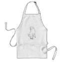 outline art - color in dog sitting, aprons