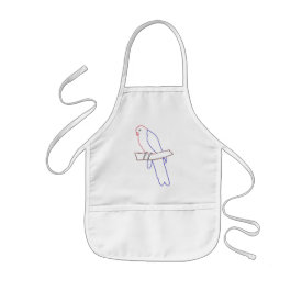 outline art - color in parrot aprons apron