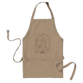 Outline Art - Drawing of a Bear, aprons apron