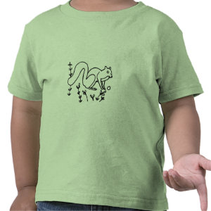 Outline art, drawing of squirrel color in shirt shirt
