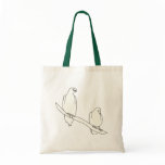 Outline Art Drawing of Two Birds on a Branch Bags bags